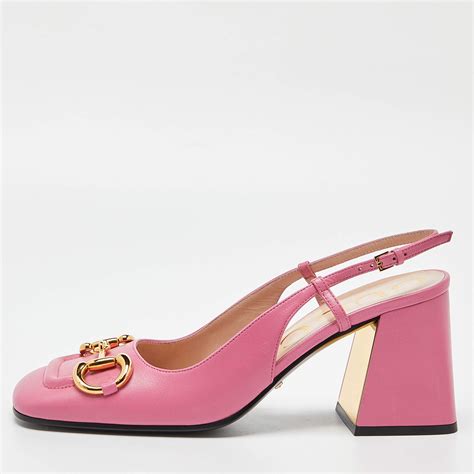 gucci square toe slingback|gucci slingback horsebit.